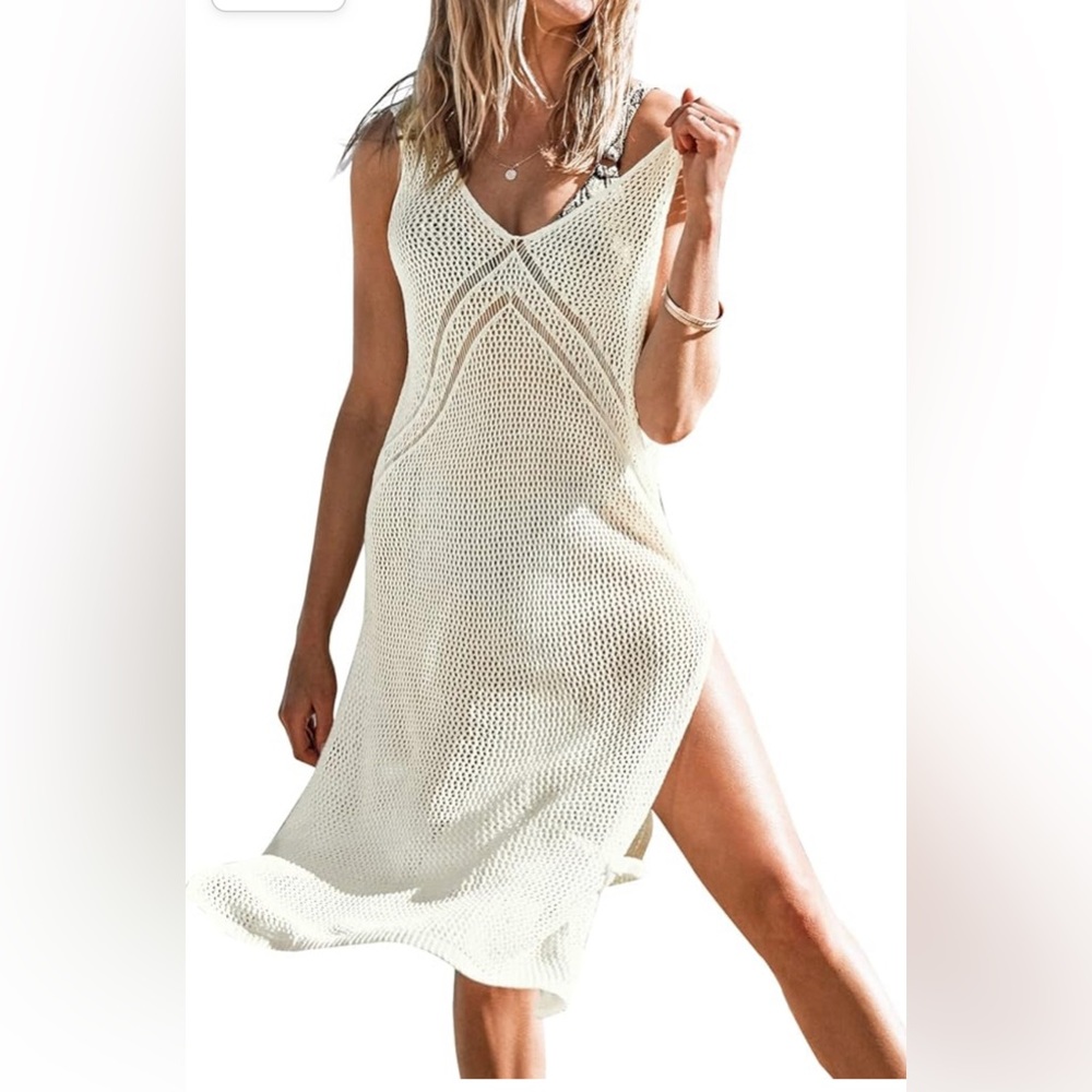 Cupshe Ivory Knit Swimsuit Coverup